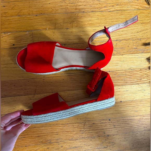 Banana republic suede red platform espadrilles - Picture 1 of 4